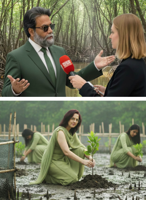 A woman with a scrunched smile gives a side hug to her mother.